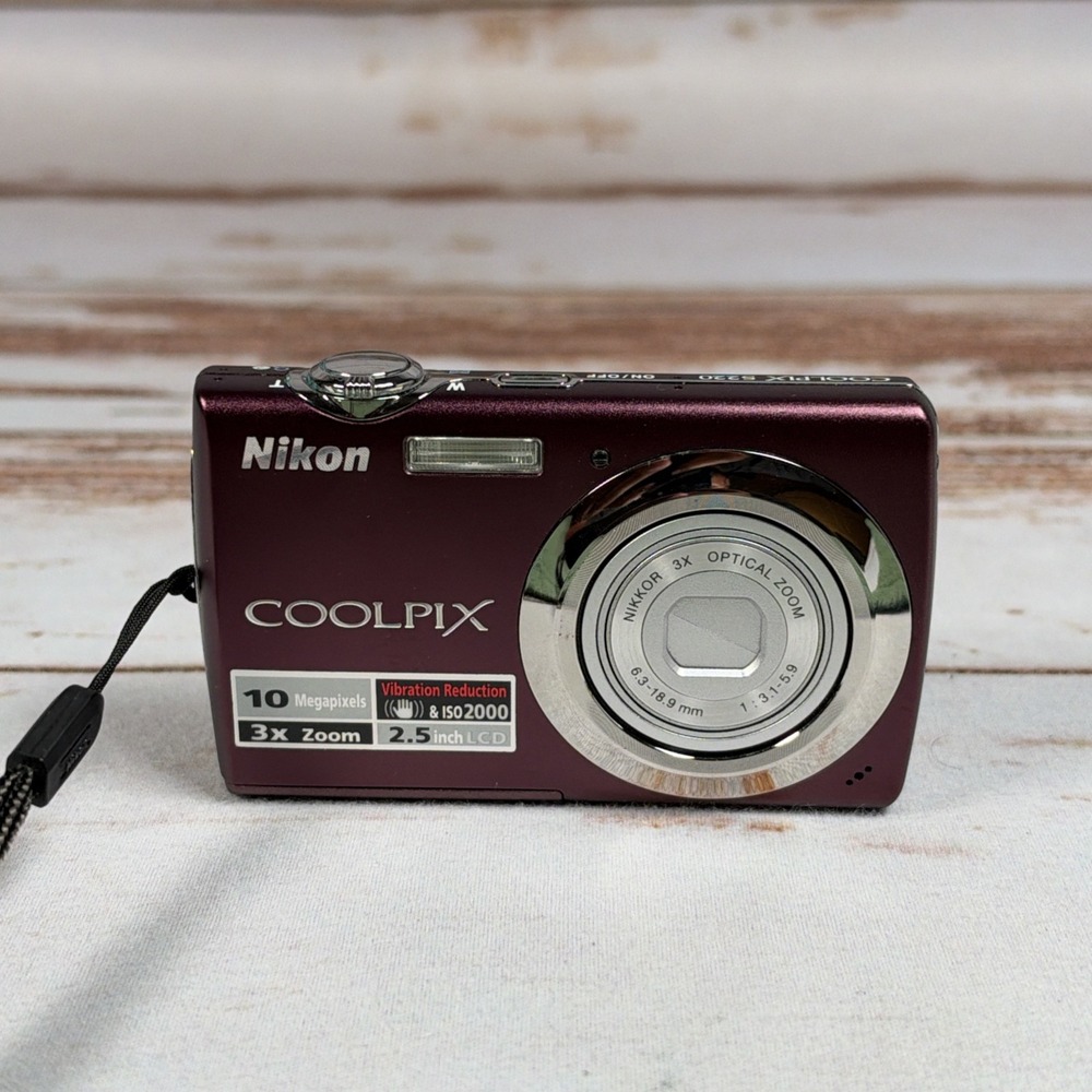 Nikon Coolpix S220 Digital Camera Plum Body Damage Lens Error For Parts As Is
